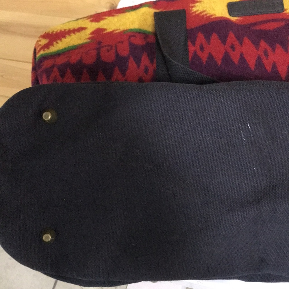 Pendleton wool saddle blanket tote duffel bag rodeo country NFR cowgirl EUC - Picture 9 of 12